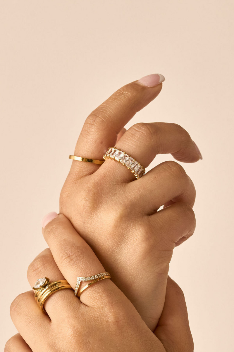 Estela Baguette Ring | 18K Gold Plated