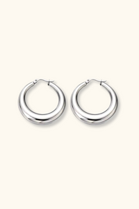 Luna Crescent Hoops | Silver