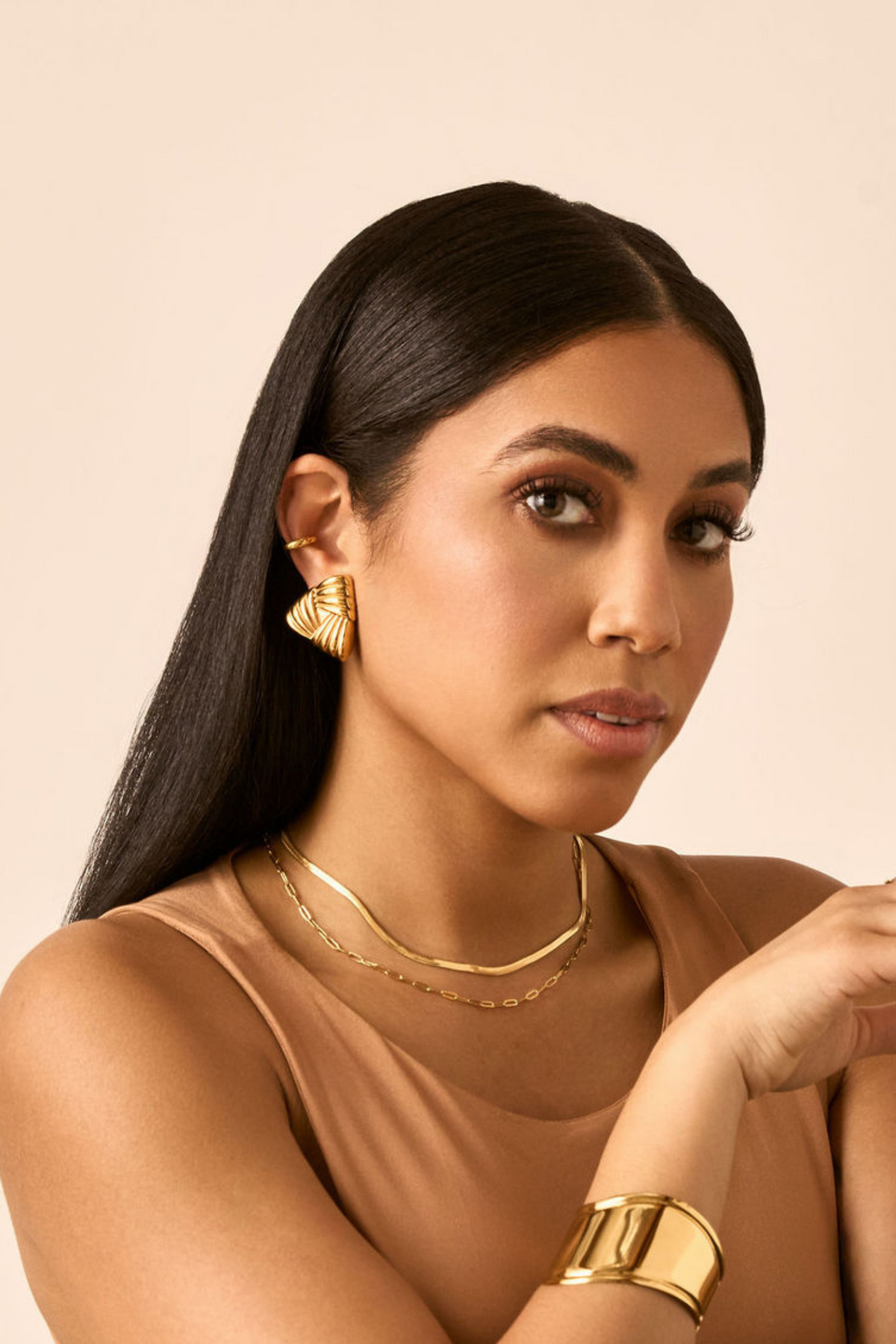 Natalie Triangle Textured Earrings