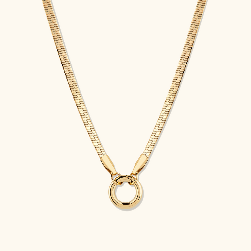 Kate Charm Herringbone Necklace