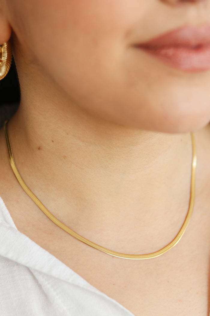 Milan Herringbone Necklace | PVD 18K Gold Plated