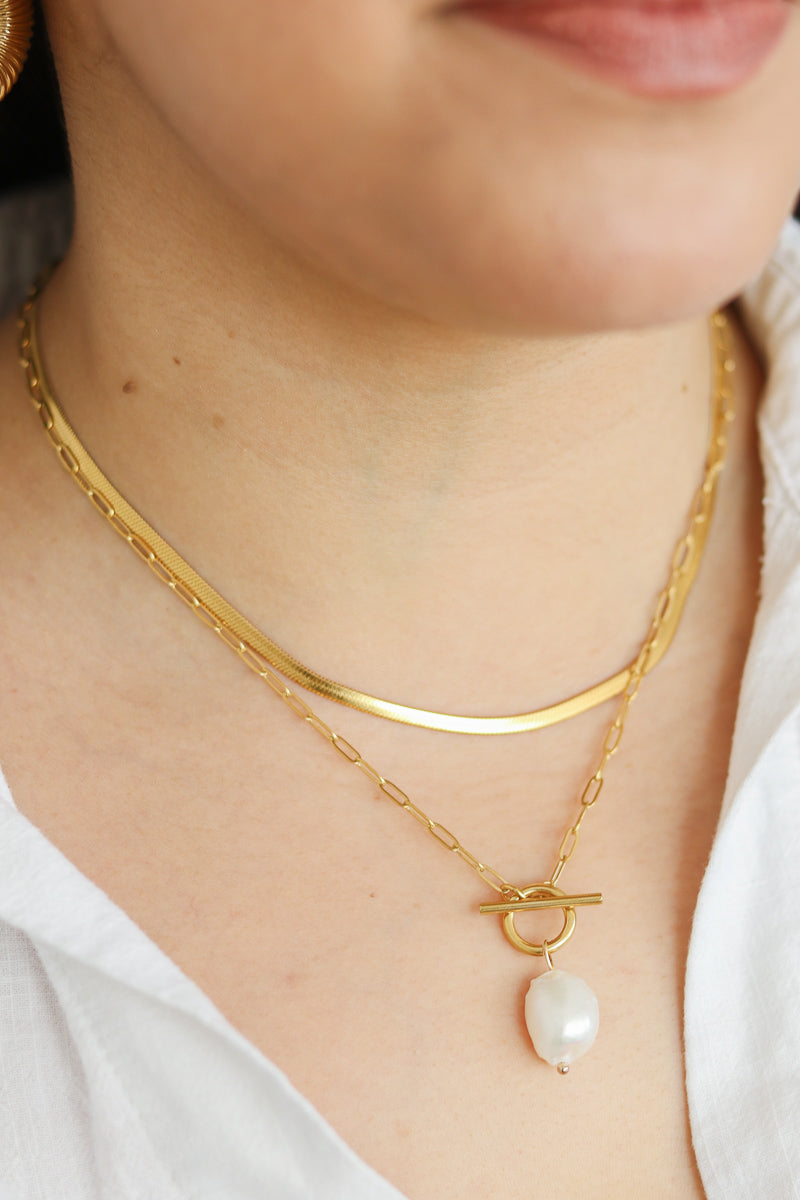 Milan Herringbone Necklace | PVD 18K Gold Plated